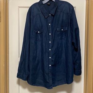 Torrid denim button down top